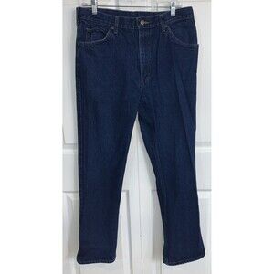 Vintage Mr Lee Riders Denim Jeans Mens 34x32 (34x30) Dark Wash Western Farm